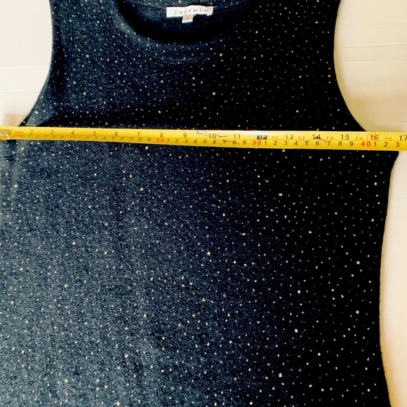 Beymen black Wool Knit Tank Top with Gold Sparkling tiny polka dots US S to M - Picture 4 of 7